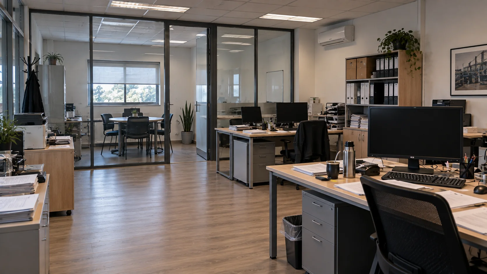 Oficina de administración de una empresa industrial